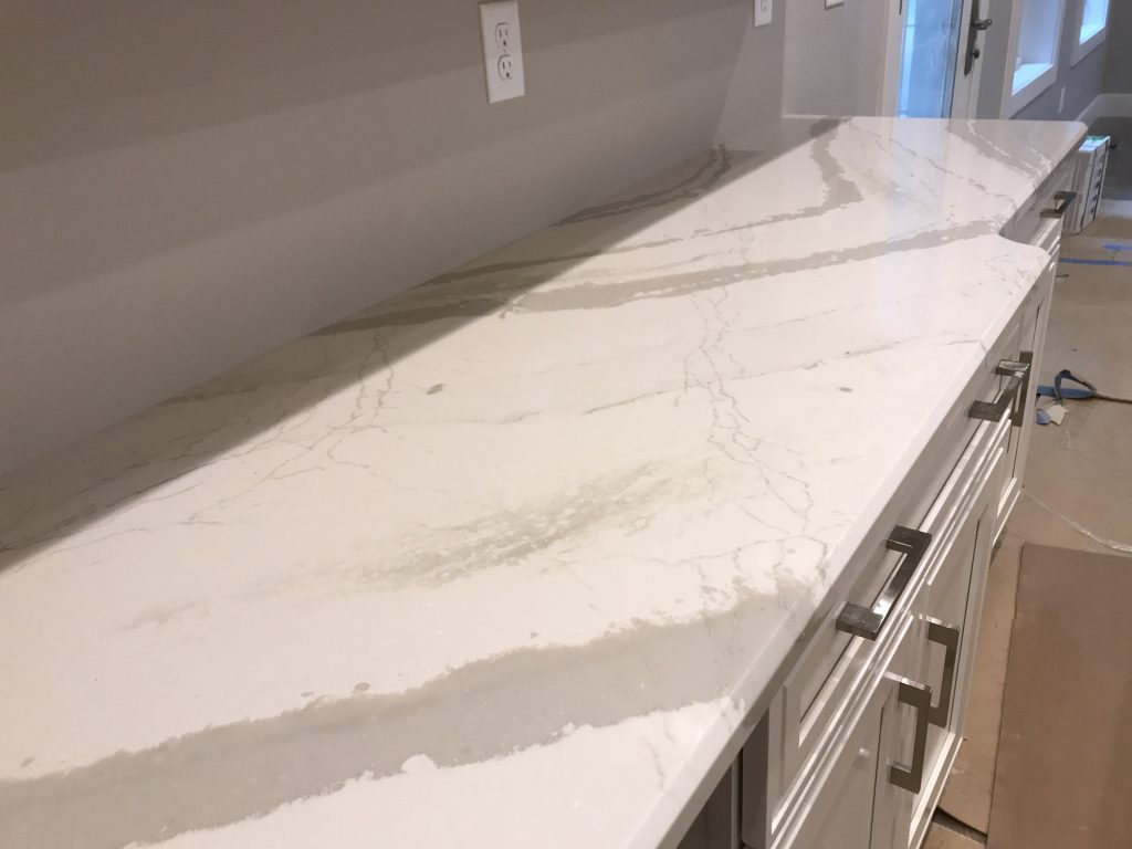 White marble countertop