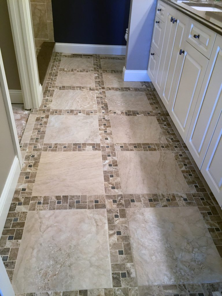 Tiled floor bathroom