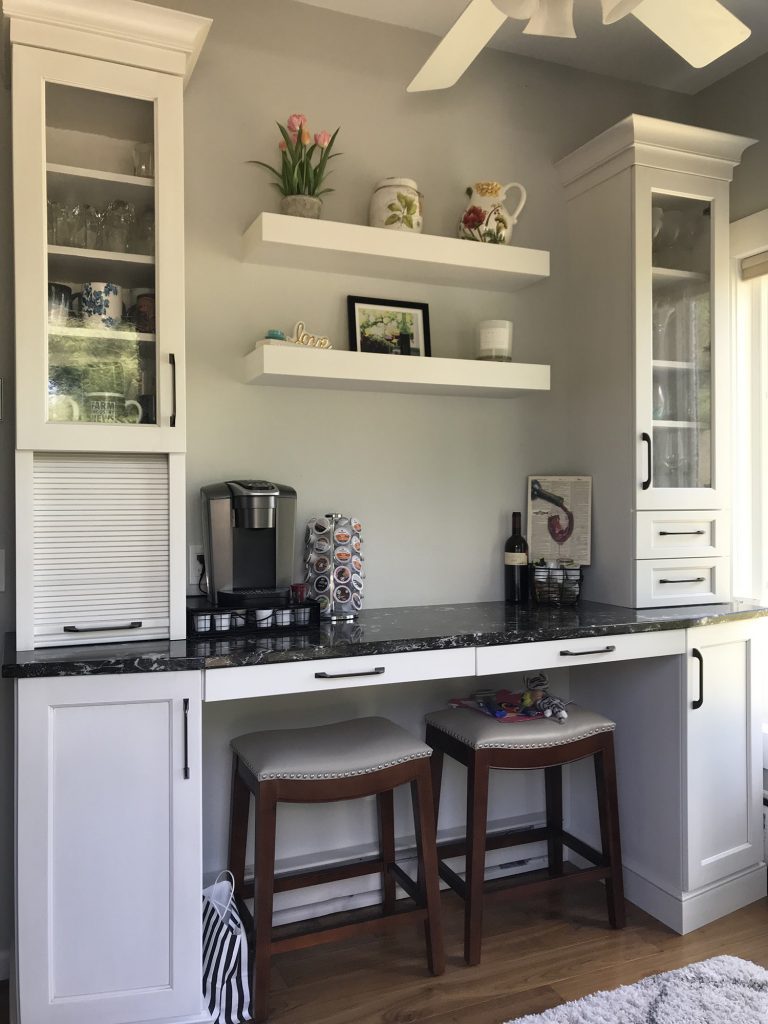White kitchen coffee station